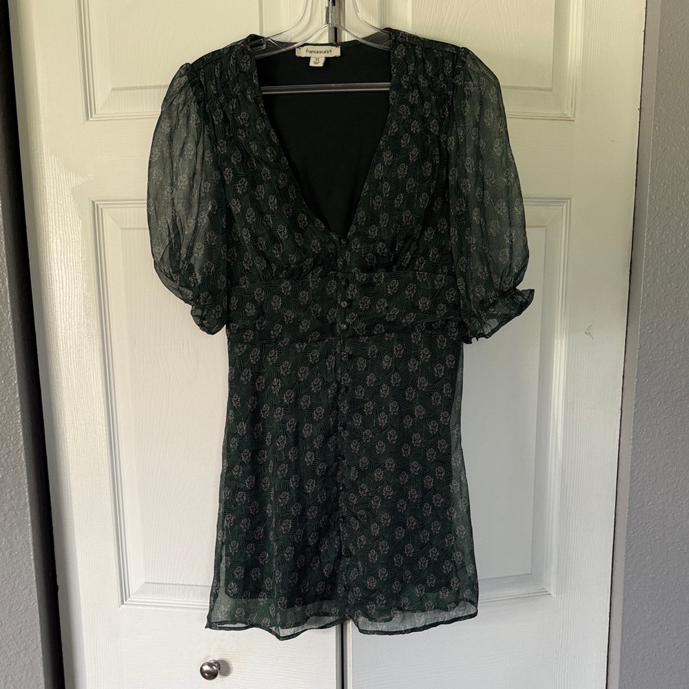 Francesca's Dark Green Patterned Dress